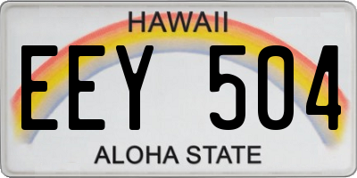 HI license plate EEY504