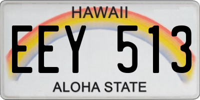 HI license plate EEY513