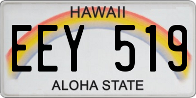HI license plate EEY519