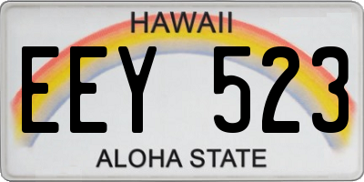 HI license plate EEY523