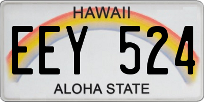HI license plate EEY524