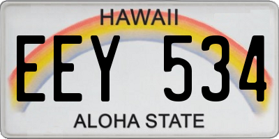 HI license plate EEY534