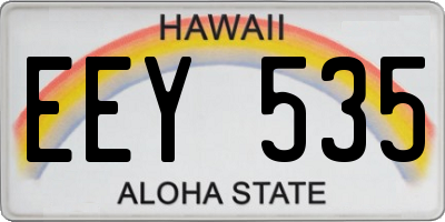 HI license plate EEY535