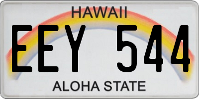 HI license plate EEY544