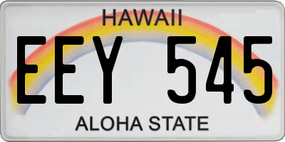 HI license plate EEY545