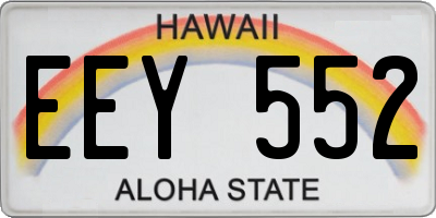 HI license plate EEY552