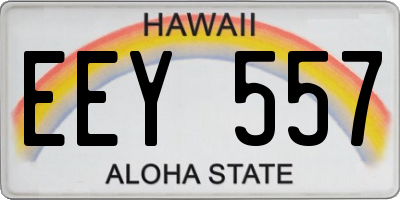 HI license plate EEY557