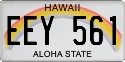 HI license plate EEY561