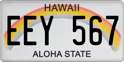 HI license plate EEY567