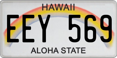 HI license plate EEY569