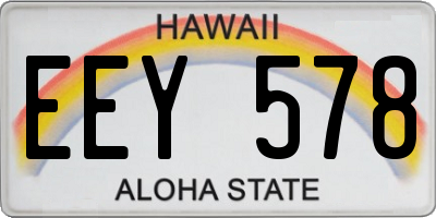 HI license plate EEY578