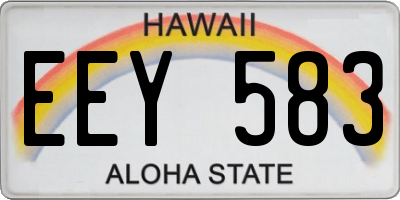 HI license plate EEY583