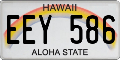 HI license plate EEY586