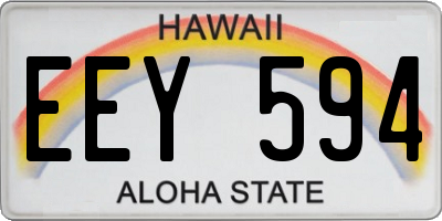 HI license plate EEY594