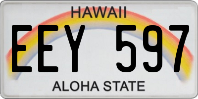 HI license plate EEY597