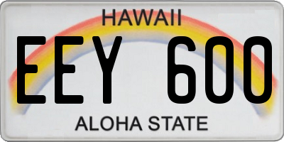 HI license plate EEY600