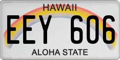 HI license plate EEY606