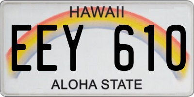 HI license plate EEY610