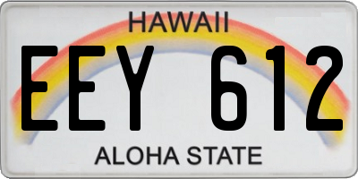 HI license plate EEY612