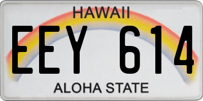 HI license plate EEY614