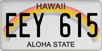 HI license plate EEY615