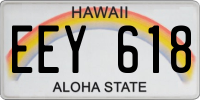 HI license plate EEY618