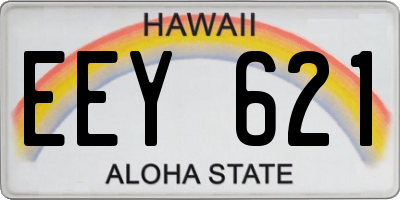 HI license plate EEY621