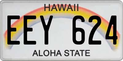 HI license plate EEY624