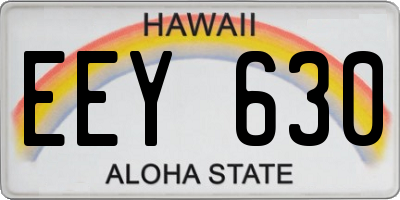 HI license plate EEY630