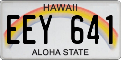 HI license plate EEY641