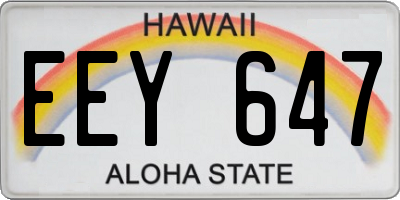 HI license plate EEY647