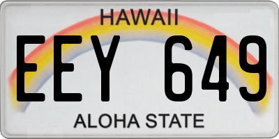 HI license plate EEY649