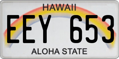 HI license plate EEY653