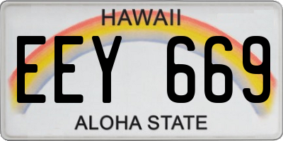 HI license plate EEY669