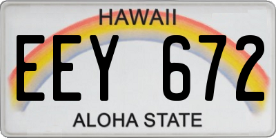 HI license plate EEY672