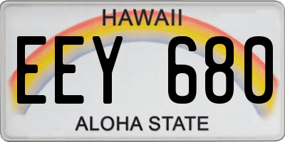 HI license plate EEY680