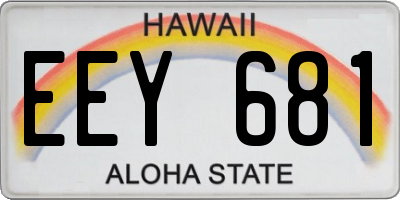 HI license plate EEY681