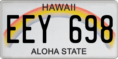 HI license plate EEY698