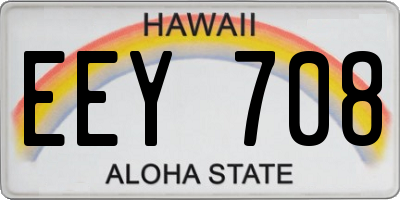 HI license plate EEY708