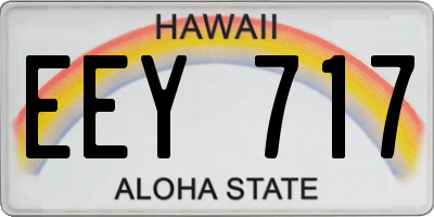 HI license plate EEY717