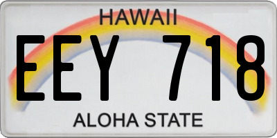 HI license plate EEY718