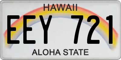 HI license plate EEY721