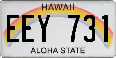 HI license plate EEY731