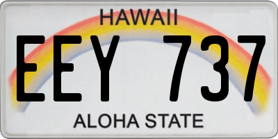 HI license plate EEY737