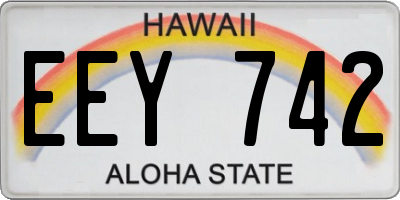 HI license plate EEY742