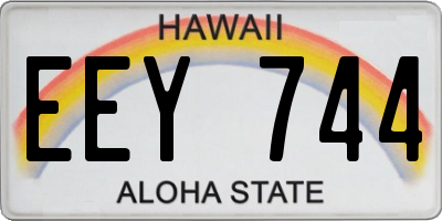HI license plate EEY744