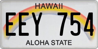 HI license plate EEY754