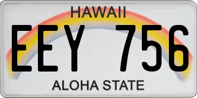 HI license plate EEY756