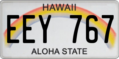 HI license plate EEY767