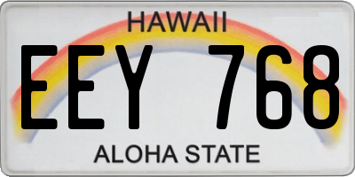 HI license plate EEY768